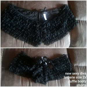 Brand new sexy diva lingerie black ruffle booty sh